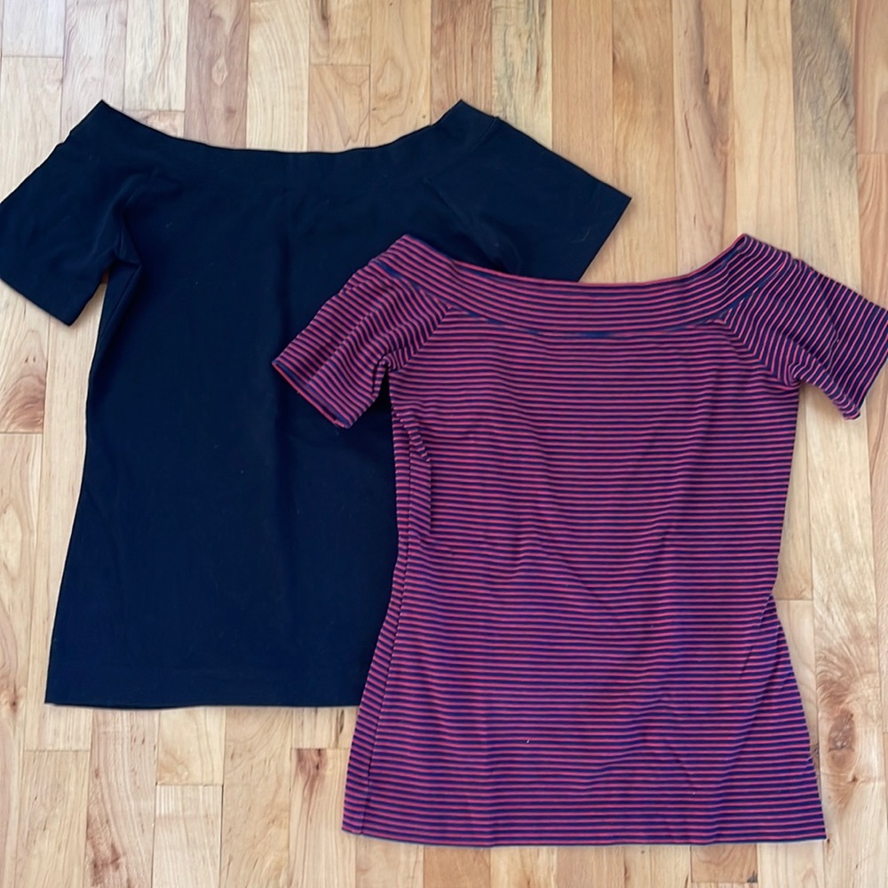 Two j crew off the shoulder tees size small